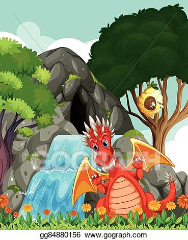 dragon-by-the-waterfall-and-cave_gg84880156.jpg